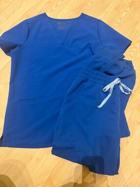 FIGS Royal Blue Scrub Set with Drawstring